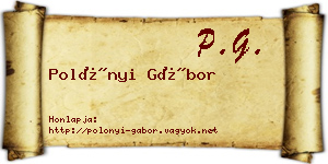 Polónyi Gábor névjegykártya